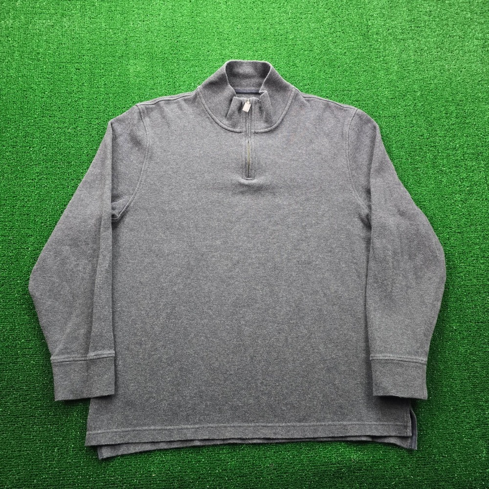 Charles Tyrwhitt Sweater Mens XL Gray Quarter Zip Pullover Baumwolle Cotton Golf